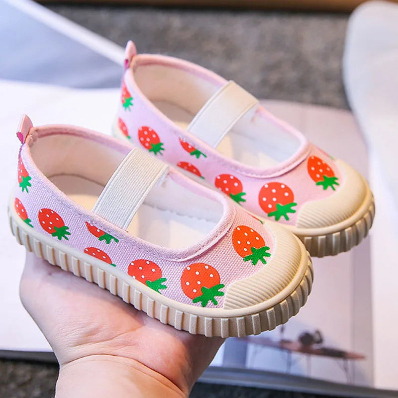 Girls Shoes Children Sneakers for Princess Spring Summer Slip On Casual Canvas Shoes Girl Kawaii Flats Kids Shoes CSH1361