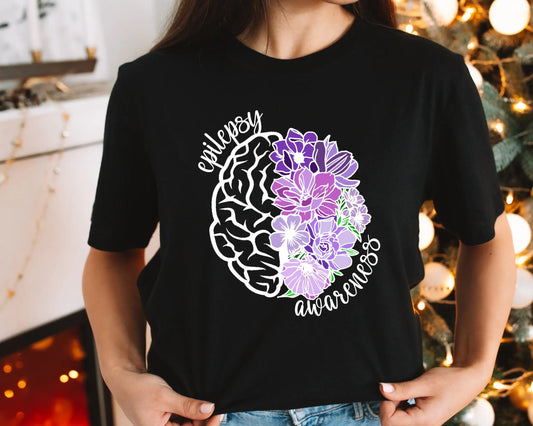 Epilepsy Mom T Shirt Purple Ribbon Awareness Neurodiversity Motivational Autism