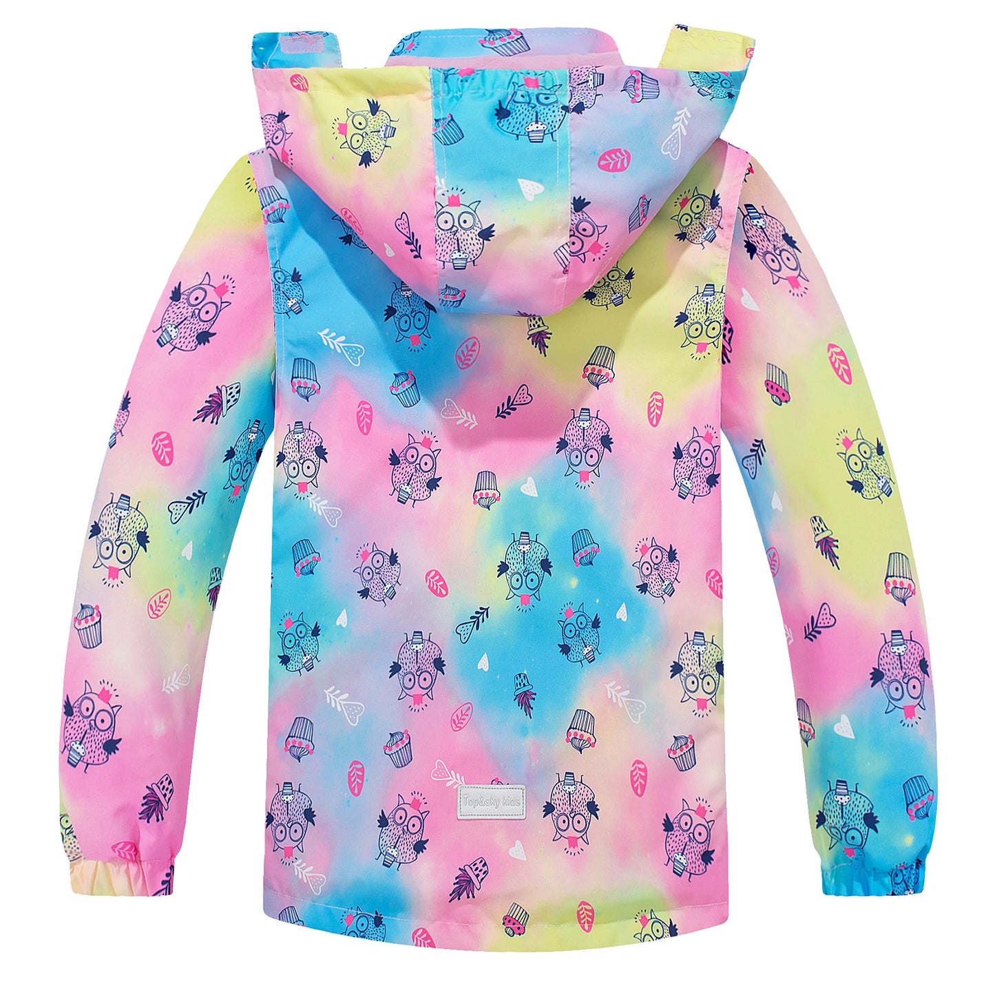 Girls' Transition Coat  Softshell Jacket with Fleece Lining Print Windbreaker Outdoor Jacket Warm Windproof Children's Raincoat