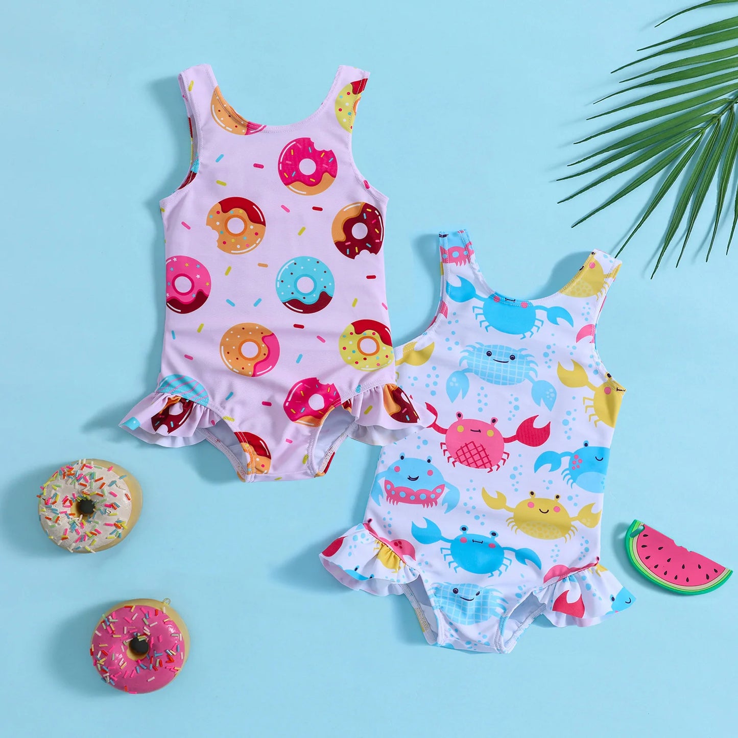 Girls Sleeveless Swimsuit Summer One-piece Swimwear for Kids Children Swimming Suit Toddler Bath Clothes Baby Clothing