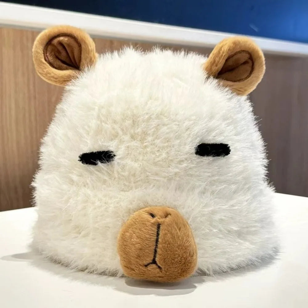 Versatile Cartoon Capybara Plush Cap Korean Style Soft Parent Child Cap Windproof Warmer Children Pullover Hat Winter