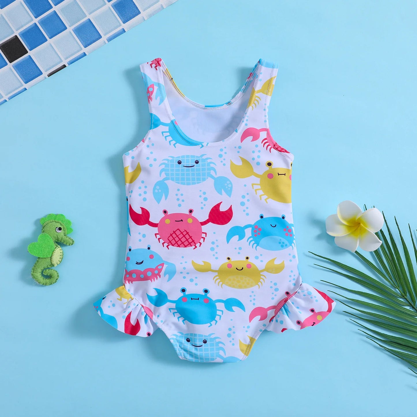 Girls Sleeveless Swimsuit Summer One-piece Swimwear for Kids Children Swimming Suit Toddler Bath Clothes Baby Clothing