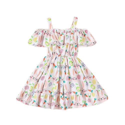 Girl's Lycra Floral Printed Frock Dress for Girls 2-3-YEARS