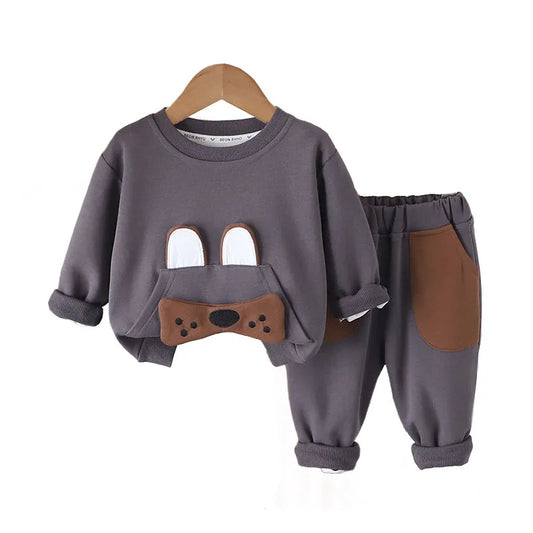 Toddler Boys Outfits 2024 Fall Baby Boy Clothes 1 To 5 Years Lovely Cartoon Long Sleeve Hoodies Tops and Pants Kids Tracksuits