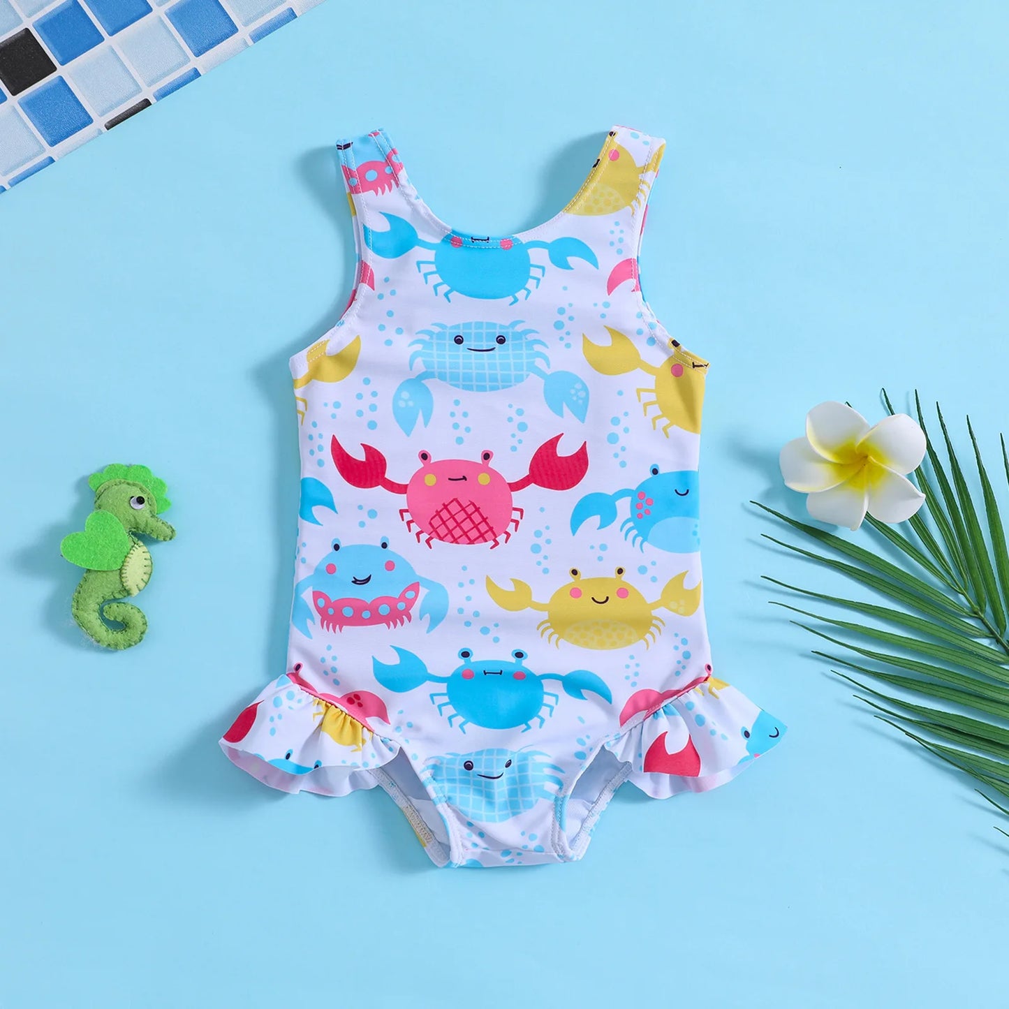 Girls Sleeveless Swimsuit Summer One-piece Swimwear for Kids Children Swimming Suit Toddler Bath Clothes Baby Clothing